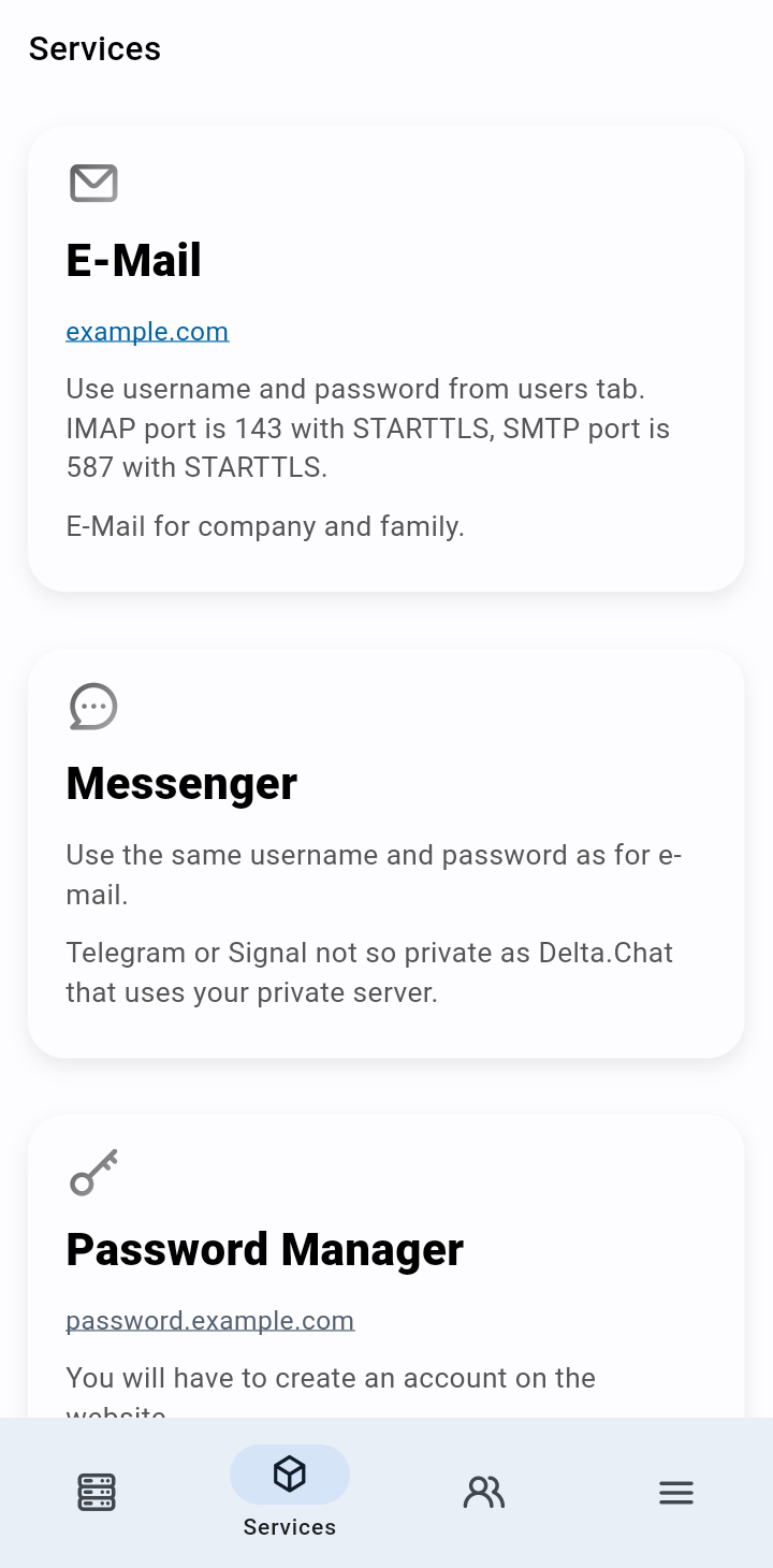 Services of SelfPrivacy