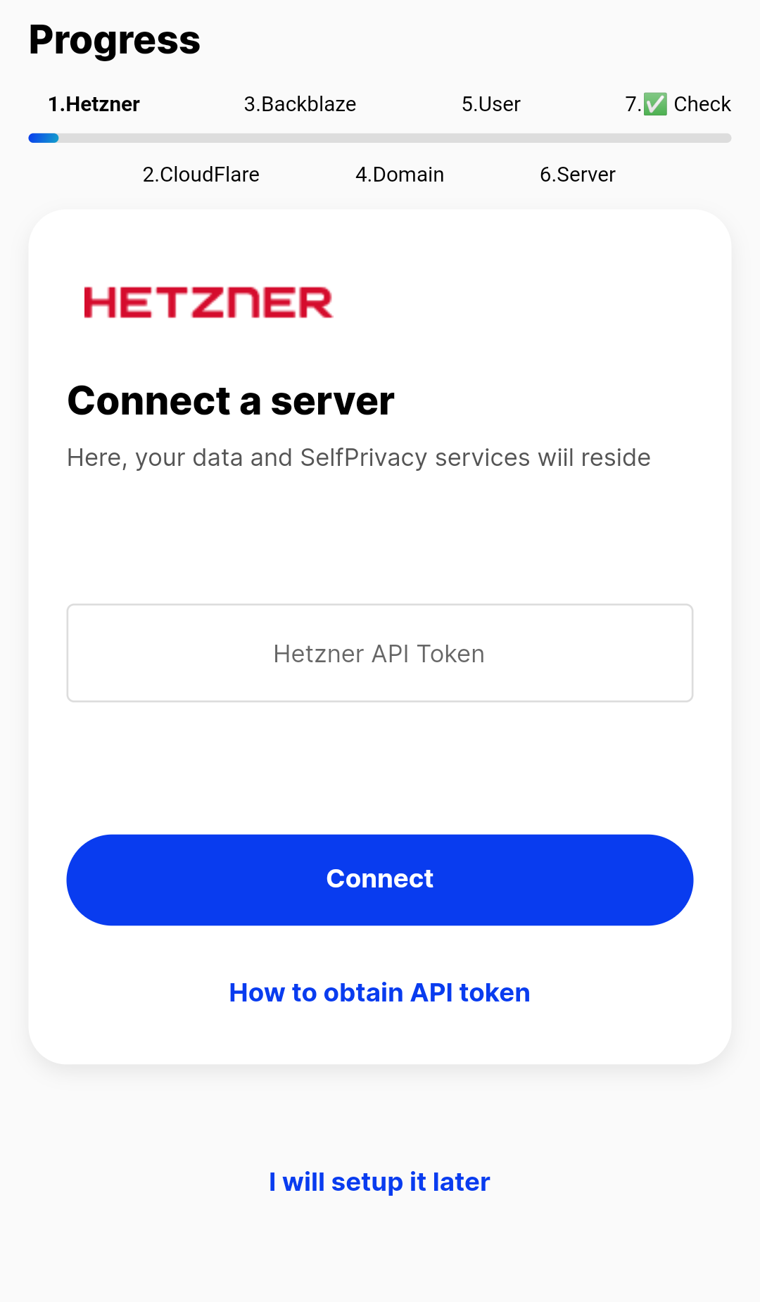 Connecting a server to SelfPrivacy